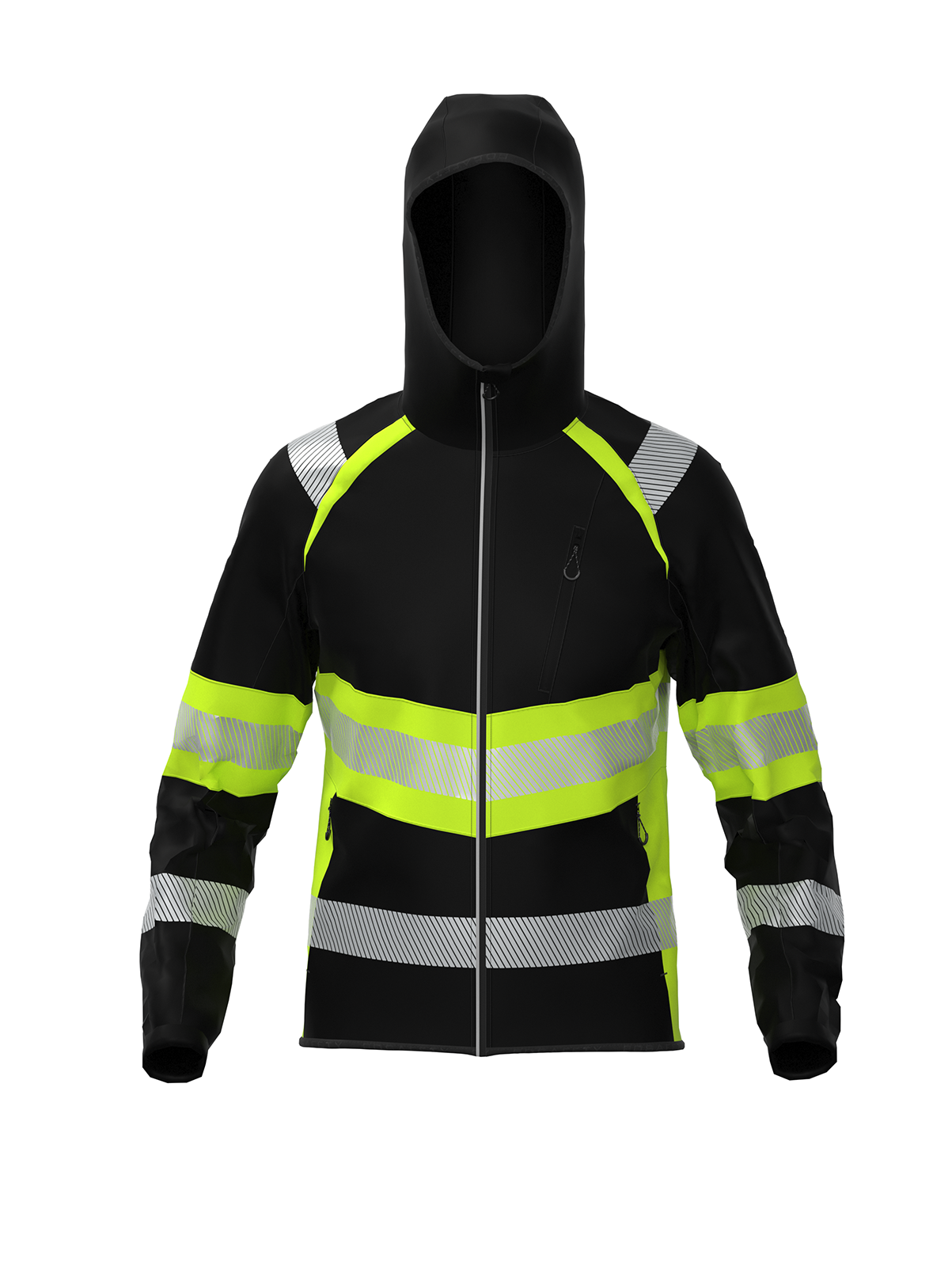 BoSafety TOPEK softshell jope Hi-Vis klass 1 must/kollane
