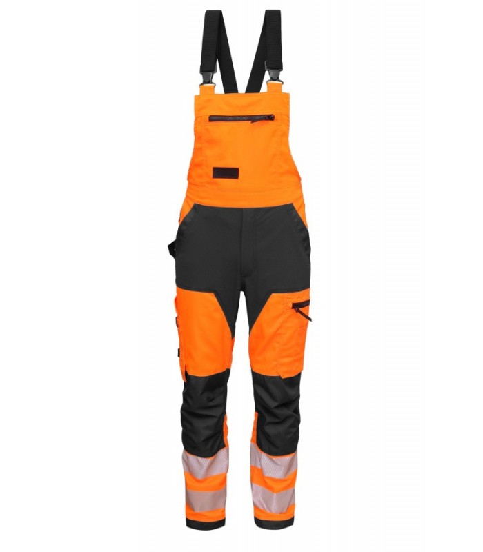 BoSafety MASHUP traksipüksid elastsete paneelidega Hi-Vis kl.2 oranž/must