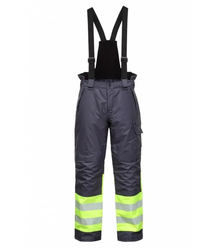 BoSafety GALAXY talvepüksid traksidega Hi-Vis kl.1 sinine/kollane