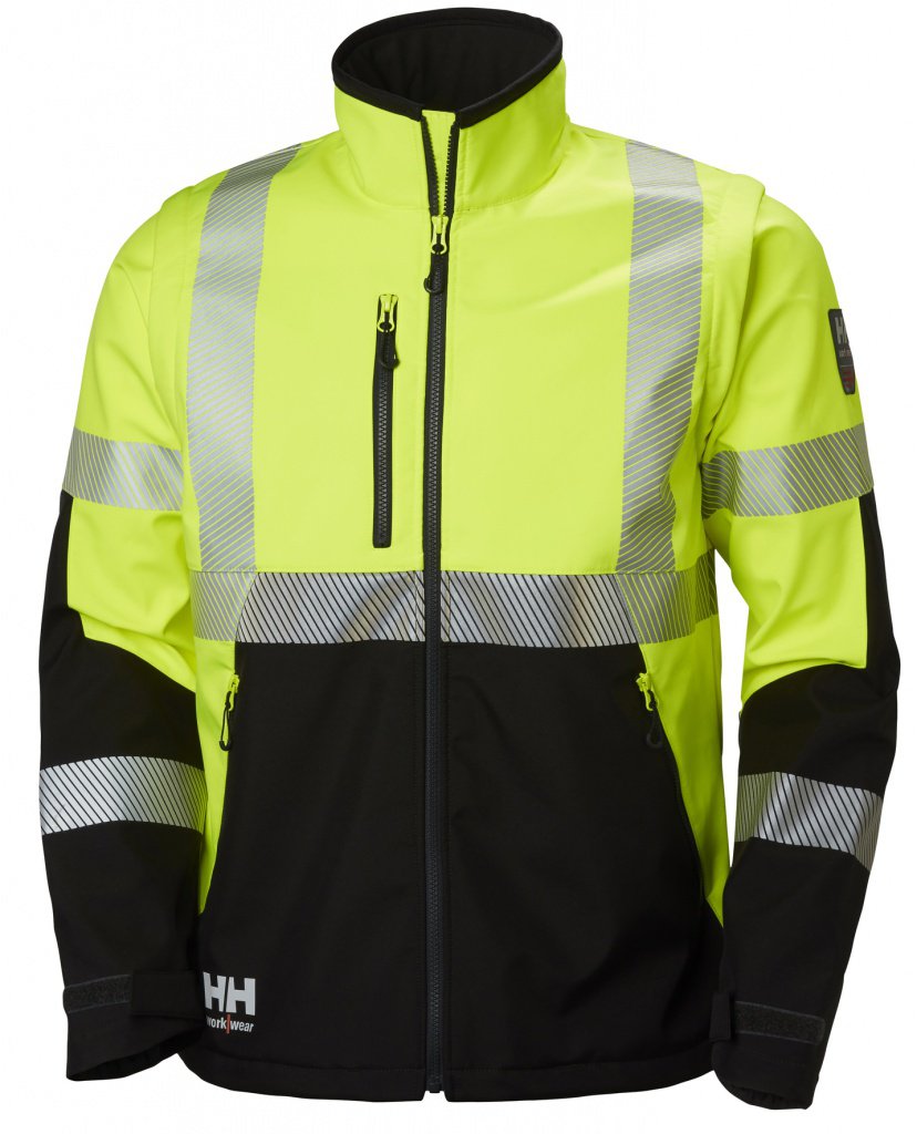 Helly Hansen ICU softshell jakk eemaldatavate käistega HI-VIS kl.3