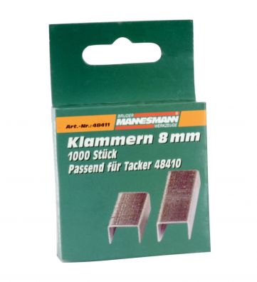 Mannesmann klambrid 8mm 1000tk/pakk klambripüstolile