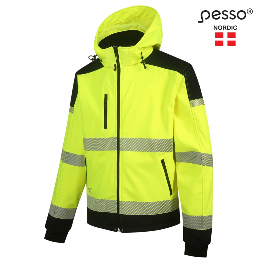 Pesso PALERMO kapuutsiga softshell HI-VIS, kollane