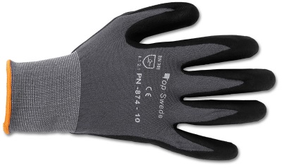 Top Swede nailon/lycra kootud töökindad PU/nitriil peopesaga