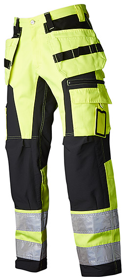 Top Swede STRETCH püksid ripptaskutega 236 HI VIS cl 2, must/kollane