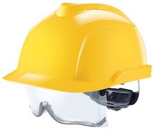 MSA V-Gard 930 kiiver integreeritud prillidega, ventileerimata, kollane