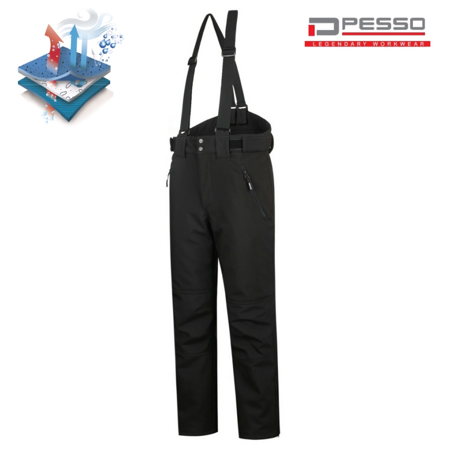 Pesso BARNABI softshell talve traksipüksid, mustad