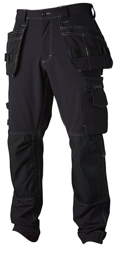 Top Swede STRETCH püksid ripptaskutega 306, must
