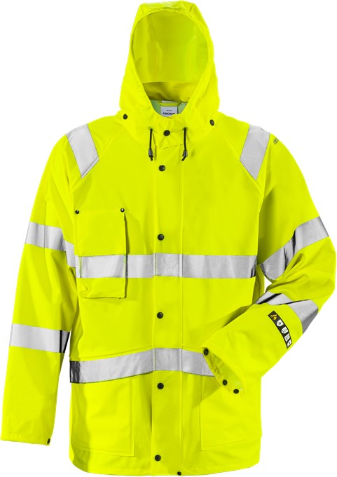 Fristads FLAME 4845 RSHF Hi-Vis sädemekindel vihmajakk kl 3, kollane