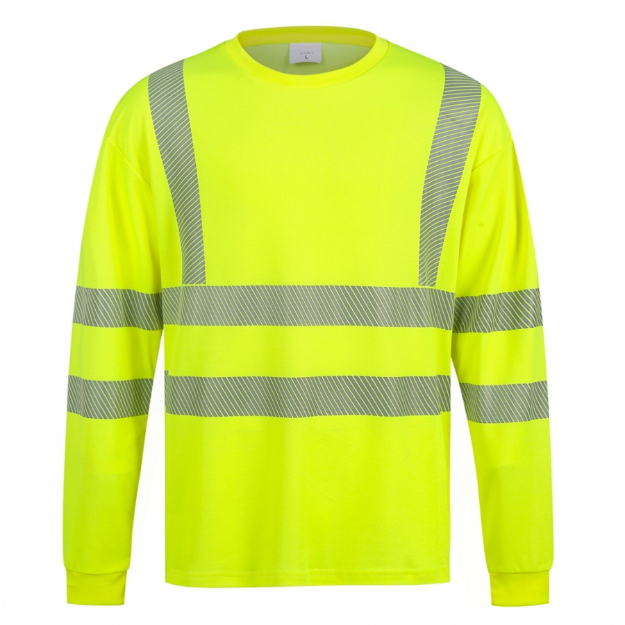 Tuuma Hi-Vis hingav pikkade varrukatega T-särk, kollane