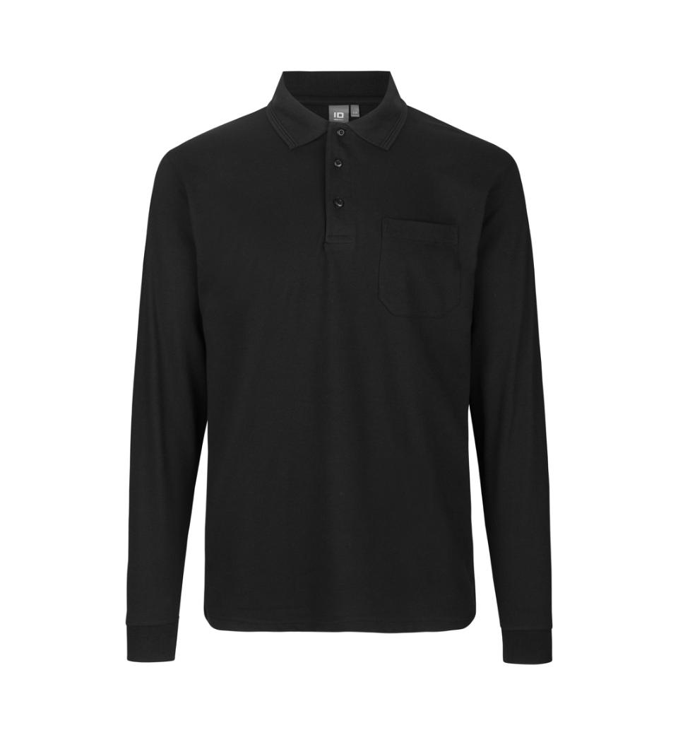 ID Identity PRO Wear pikkade varrukatega polosärk taskuga must