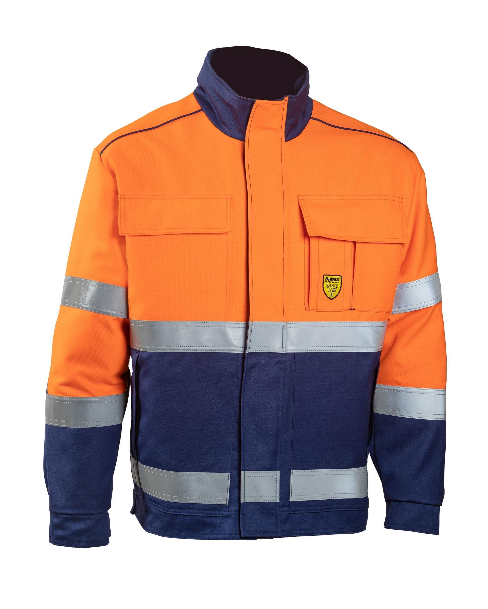 Dimex sädemekindel talvejakk HI-VIS oranž/tumesinine kl.2 elektrikule/keevitajale