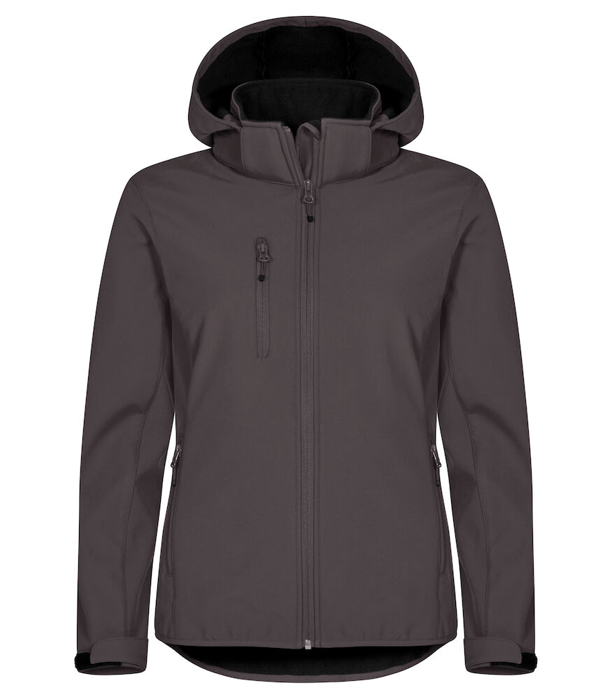 Clique Classic Softshell kapuutsiga naiste tumehall