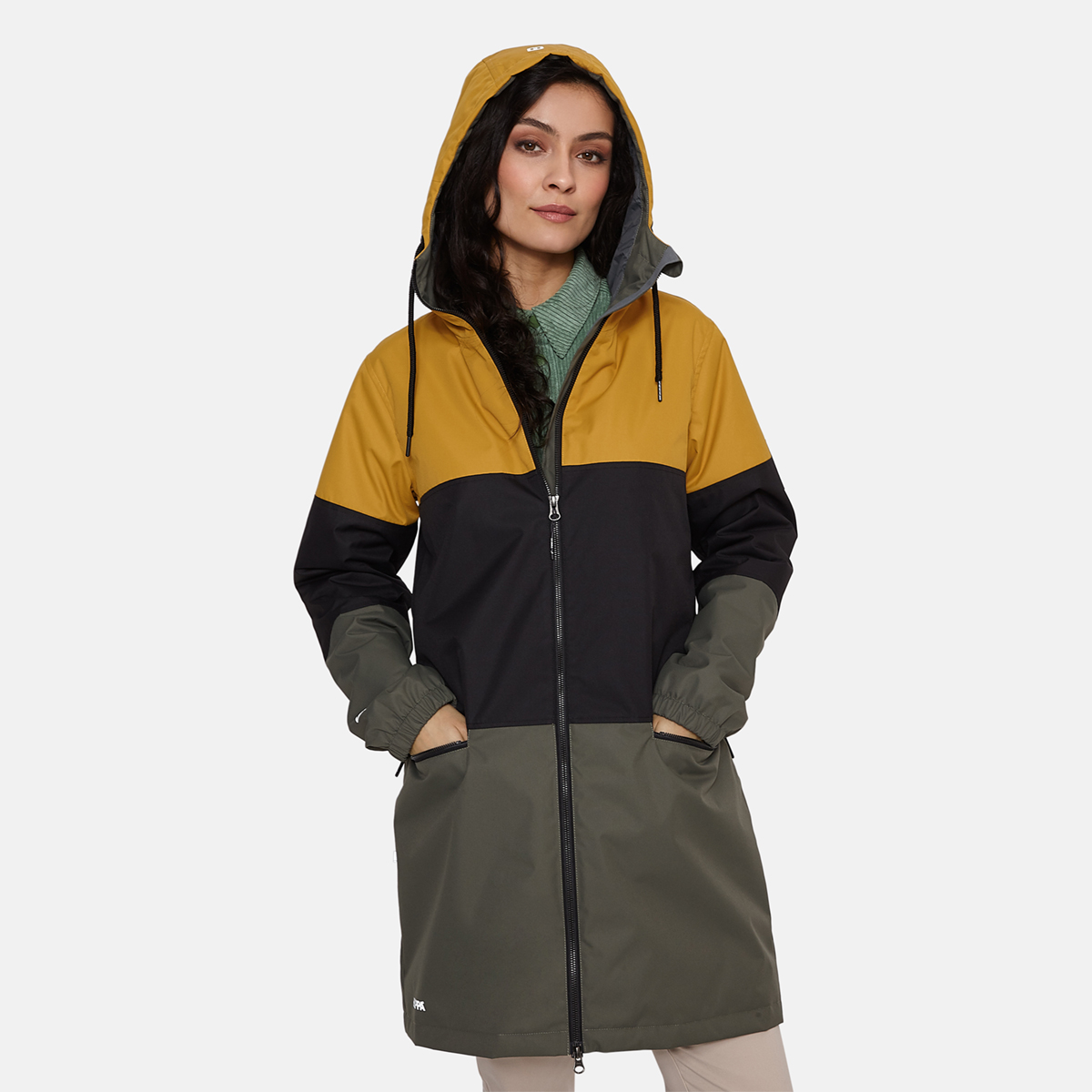 Huppa HANKA naiste parka kuldpruun/t.roheline