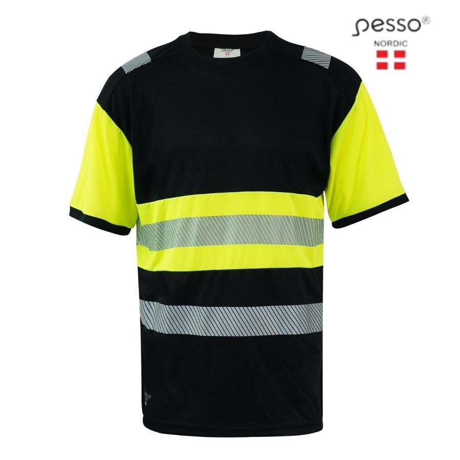 Pesso HI VIS T-särk CL1 must/kollane
