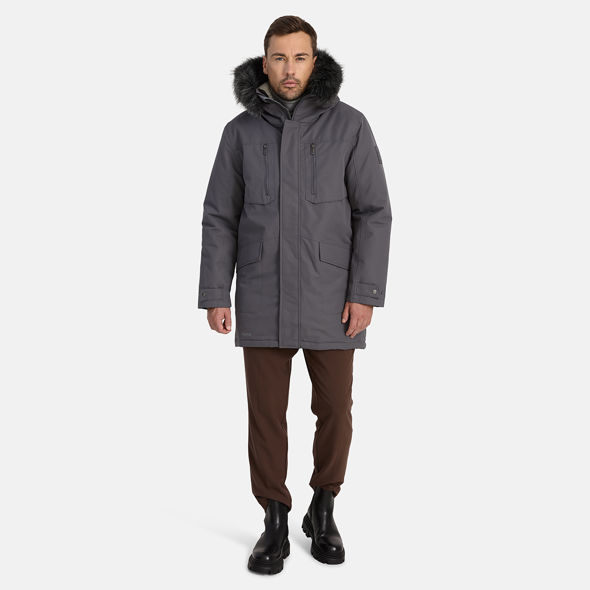 Huppa DAVID meeste talveparka 200gr tumehall