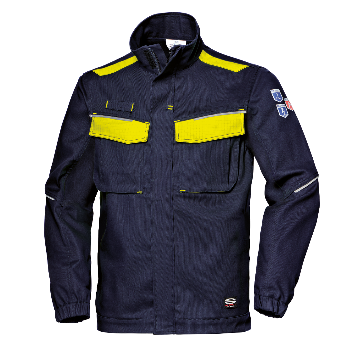 Sir Safety POLYTECH STRETCH sädemekindel jakk tumesinine/kollane keevitajale