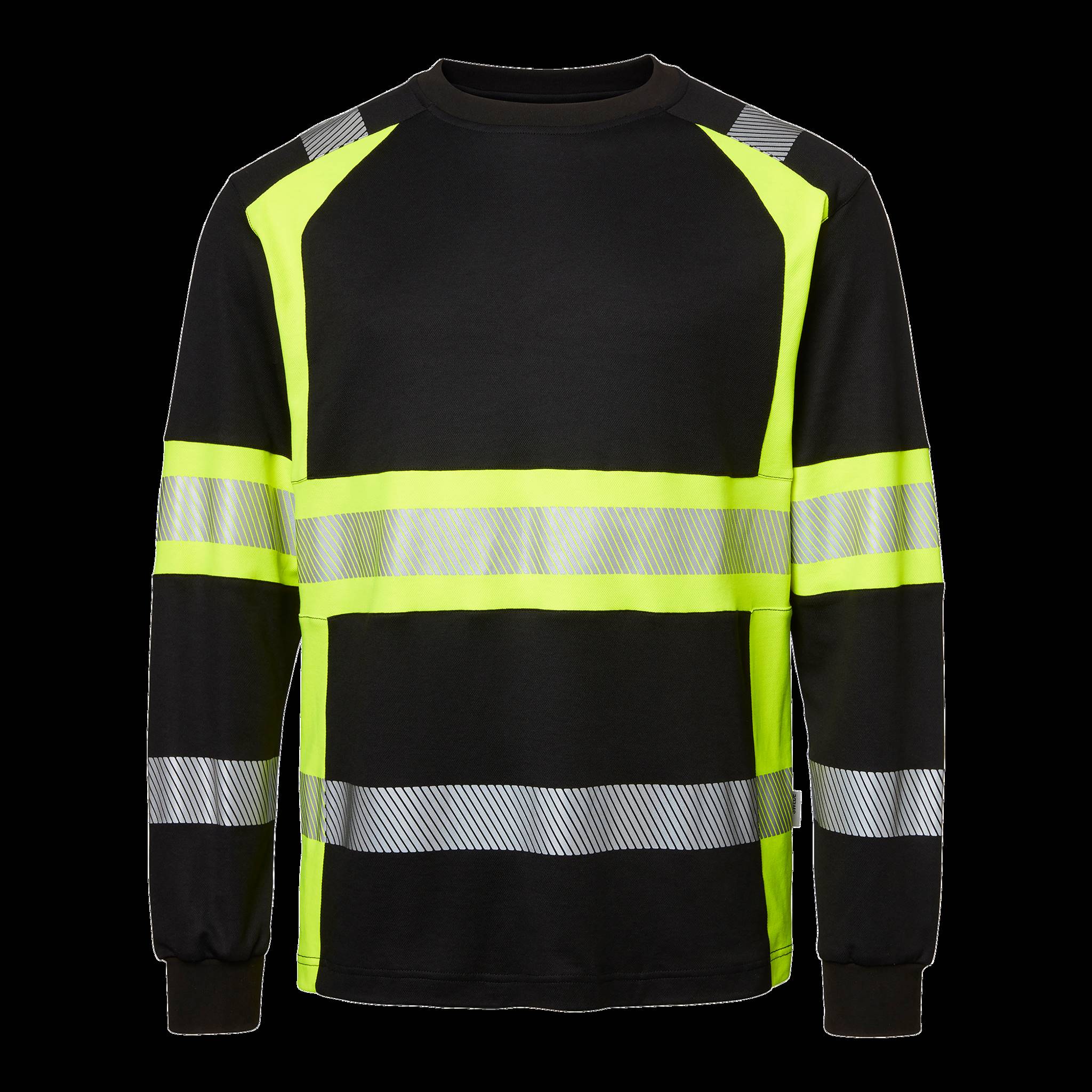 Top Swede 601 pikkade varrukatega T-särk Hi-Vis kl1 kollane/must