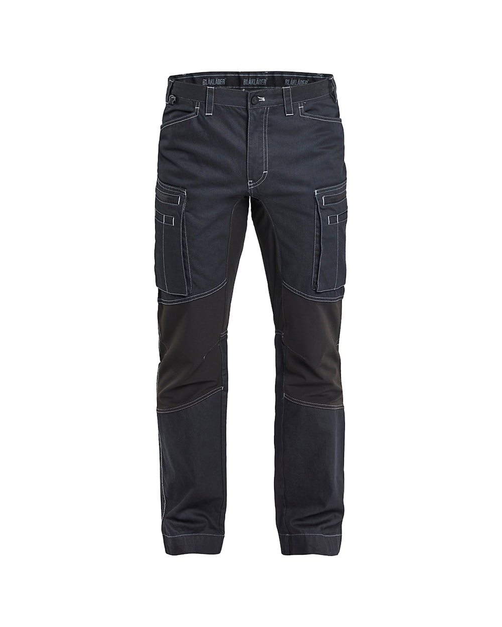 Blakläder stretch-paneelidega õhukesed tööpüksid denim mariinisinine/must