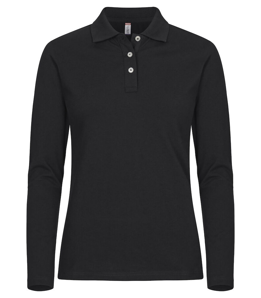 Clique Stretch Premium naiste pikkade varrukatega polo must