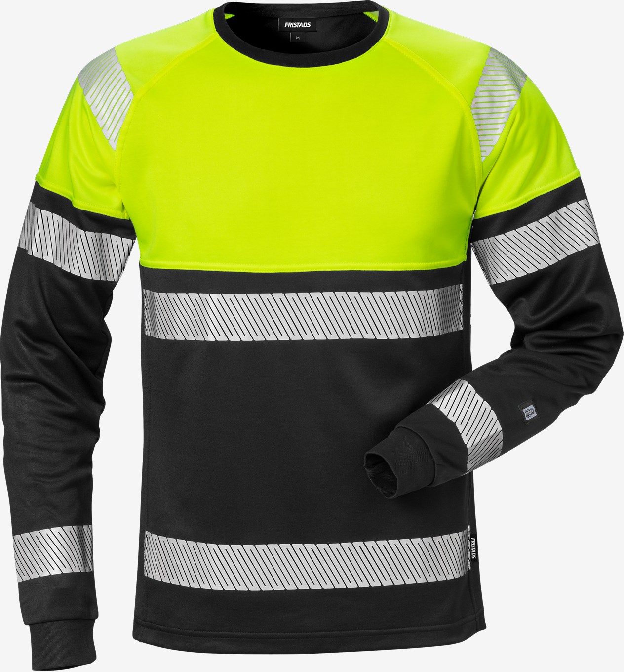 Fristads STIBY Core HI-VIS pikkade käistega T-särk kl.1 7519 THV must/kollane